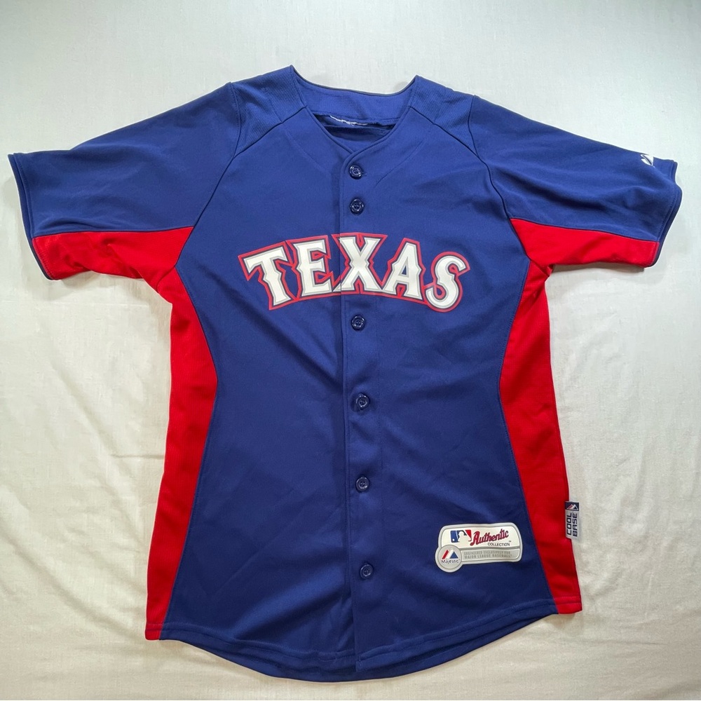 Texas Rangers Majestic Authentic Collection Cool Base MLB Jersey Adult S Kinsler
